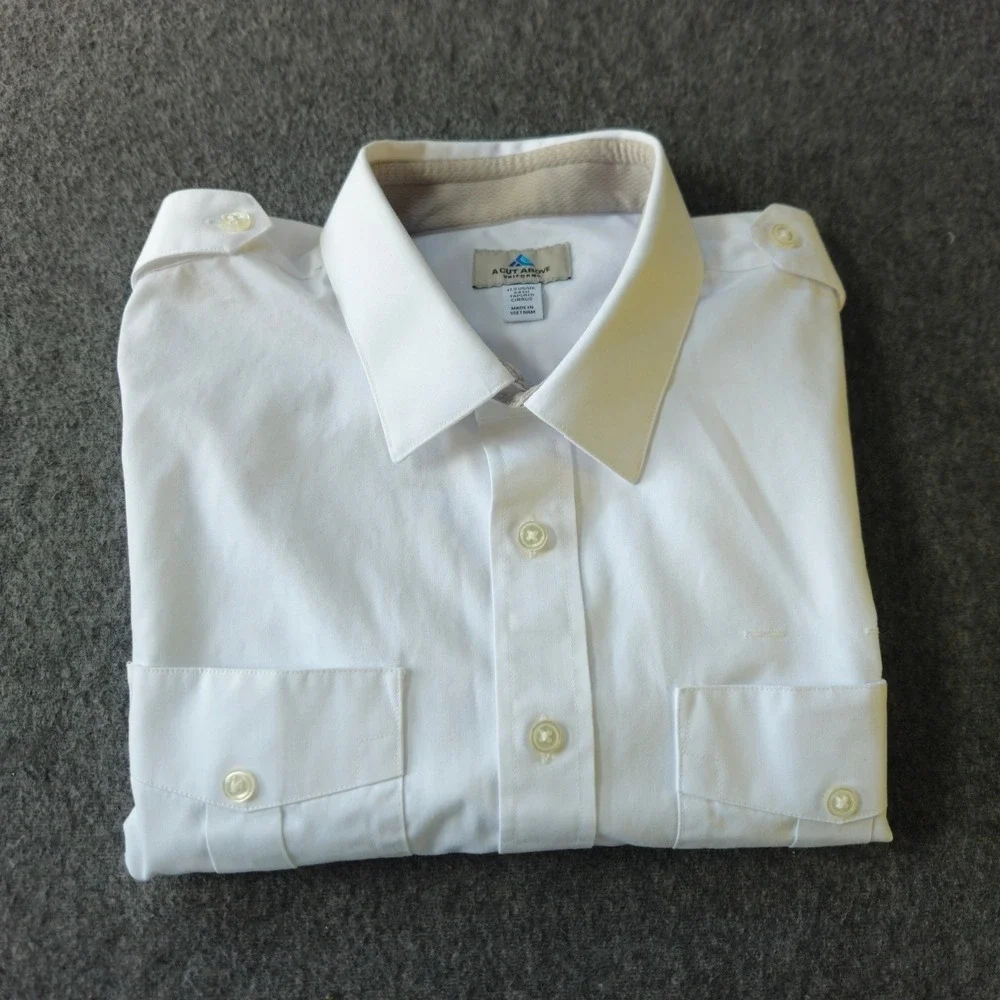 A Cut Above Uniforms Cirrus Pilot Shirt 17.5 XL White Tapered Short Sleeve NWOT